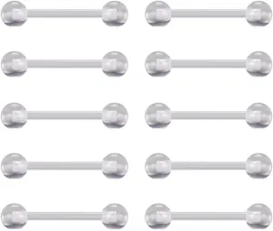 14g 16g Clear Plastic Nipple Rings for Surgery Pregnant Maternity Weaning, Horseshoe Nipple Piercing Jewelry, Plastic Clear Tongue Rings Piercing Retainer Jewelry