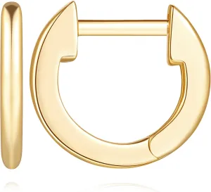 14K Gold Huggie Earrings Small Hoop Earrings Gold Huggie Hoop Earring for Women 14K Earring for Women Minimalist 12mm