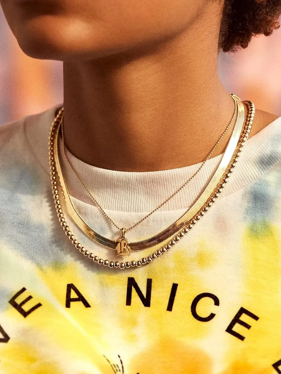 14K Gold Plated Dainty Choker Necklace for Women & Girls | Snake, Cuban Link, Paperclip, Ball Beaded, Tennis Chain, Natural Freshwater Pearl Necklace Fashion Jewelry Gift