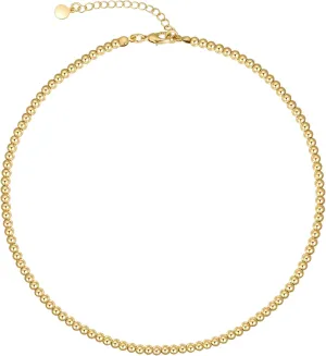 14K Gold Plated Dainty Choker Necklace for Women & Girls | Snake, Cuban Link, Paperclip, Ball Beaded, Tennis Chain, Natural Freshwater Pearl Necklace Fashion Jewelry Gift