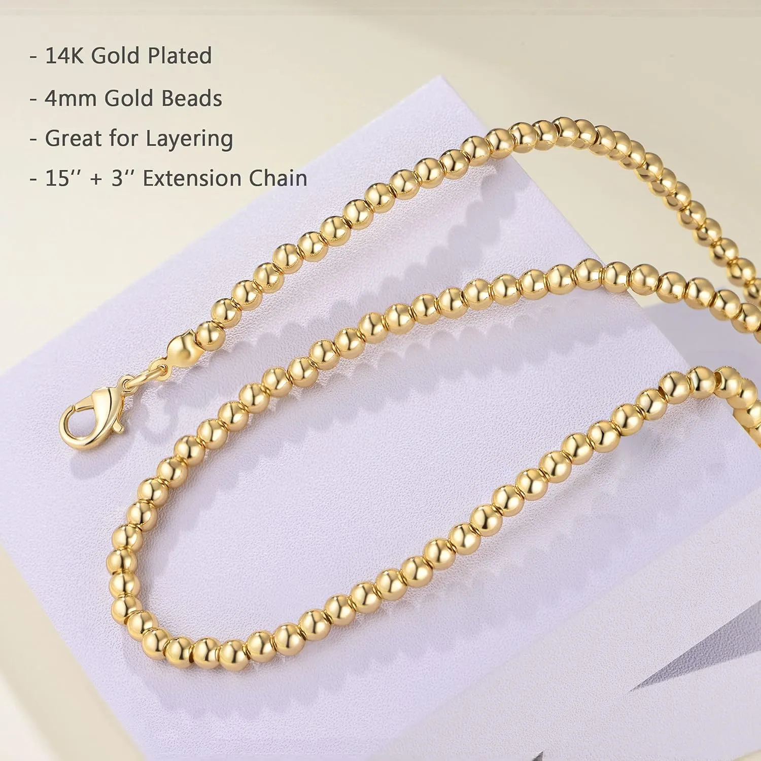14K Gold Plated Dainty Choker Necklace for Women & Girls | Snake, Cuban Link, Paperclip, Ball Beaded, Tennis Chain, Natural Freshwater Pearl Necklace Fashion Jewelry Gift
