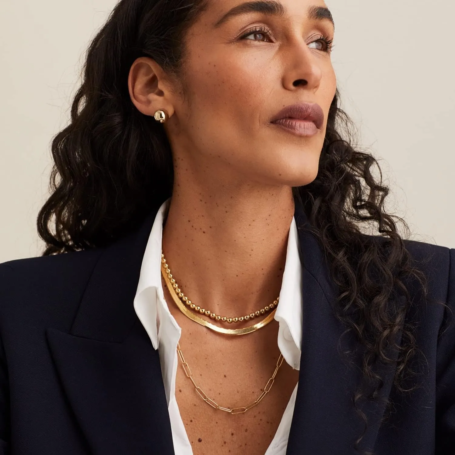 14K Gold Plated Dainty Choker Necklace for Women & Girls | Snake, Cuban Link, Paperclip, Ball Beaded, Tennis Chain, Natural Freshwater Pearl Necklace Fashion Jewelry Gift