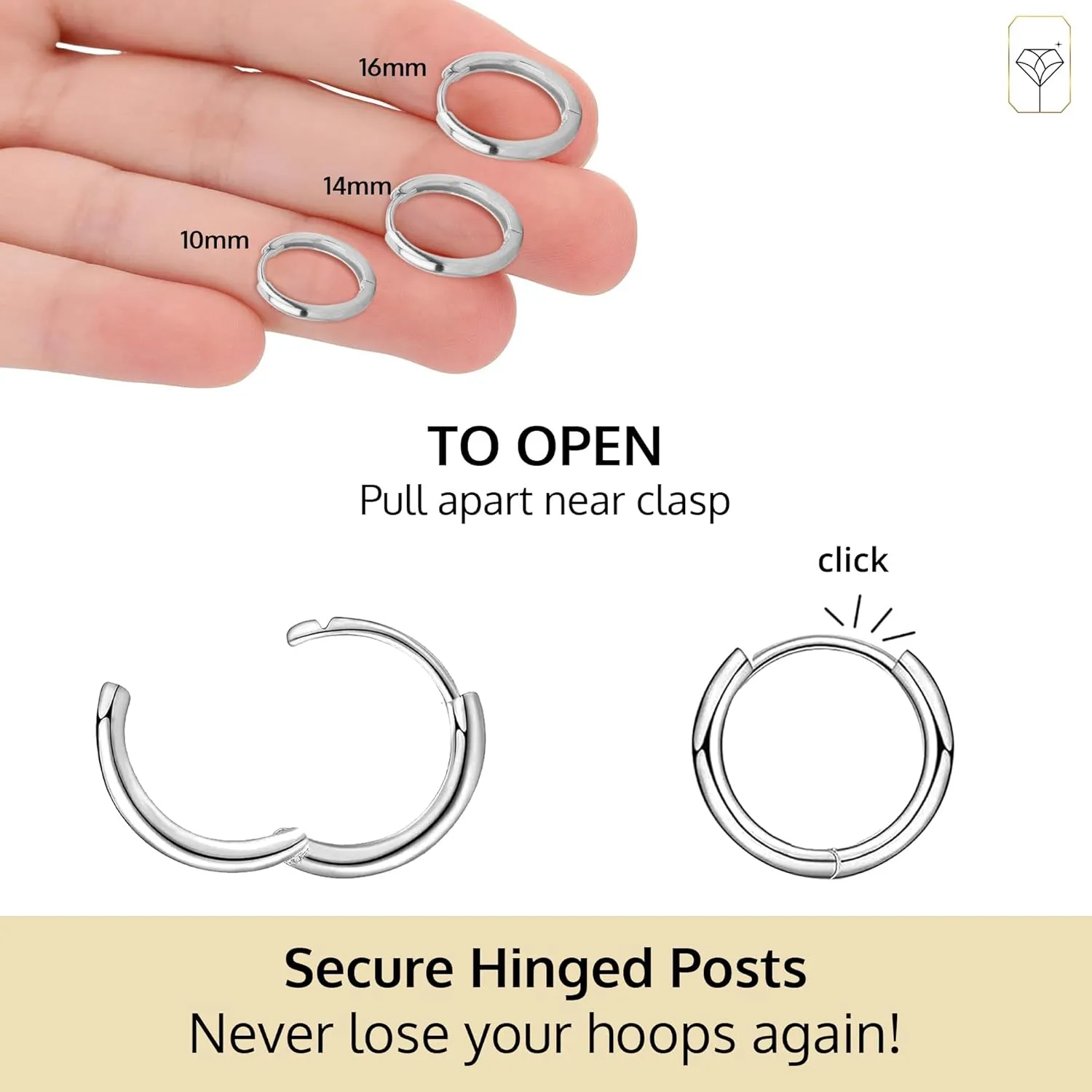 14K Solid White Gold Huggie Earrings for Women | Domed or Flat Style Huggie Hoop Earrings for Women | Small Gold Huggies Hoops by MAX   STONE