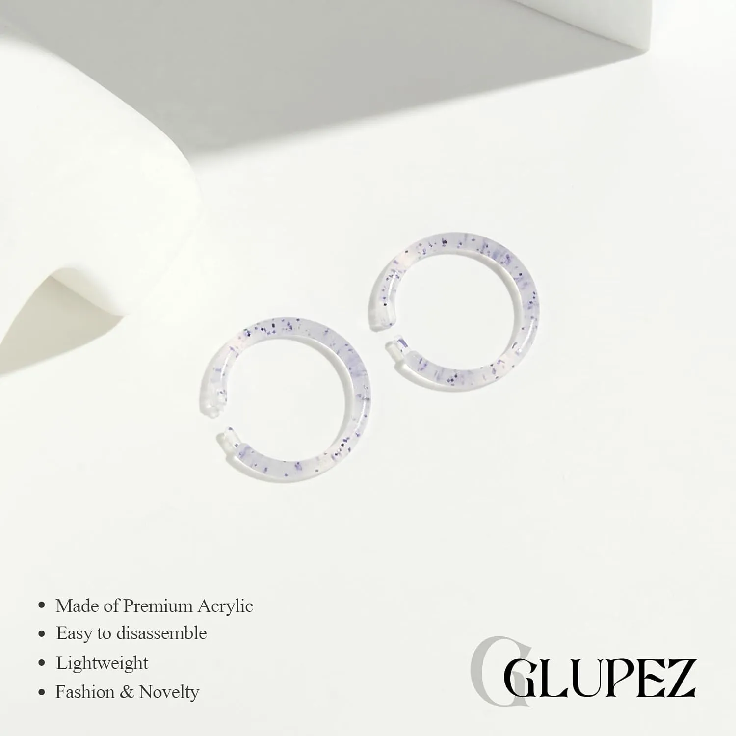 16G 20G Nose Septum Rings Acrylic Nose Nostril Hinged Hoop Ring Flexible Nose Rings Retainer Earring Clicker Helix Cartilage Piercing Jewelry for Women Men 8MM 10MM