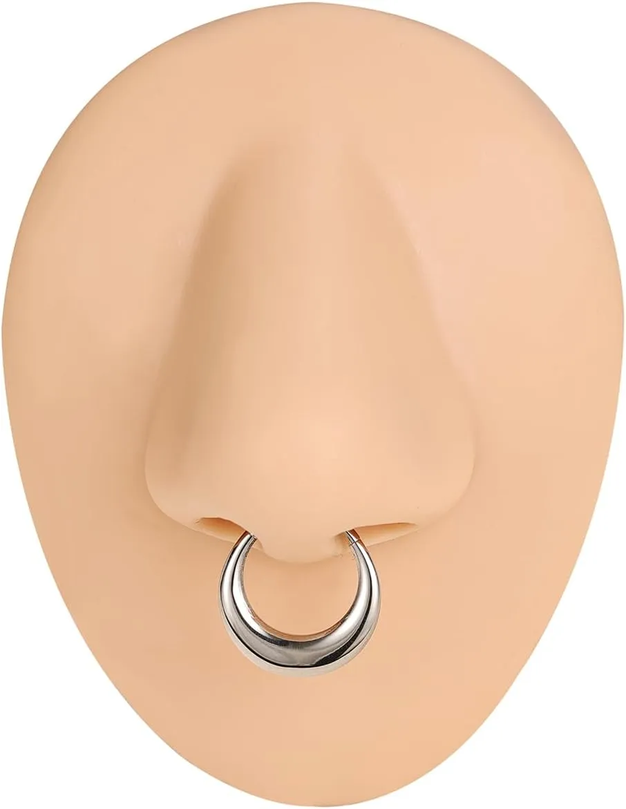 16G 8mm/10mm Nose Rings Hoops Surgical Steel Septum Rings Hoops Hinged Segment Nose Cartilage Clicker Hoop Earrings Piercing Rings for Piercing Rings for Women Men Gold Silver