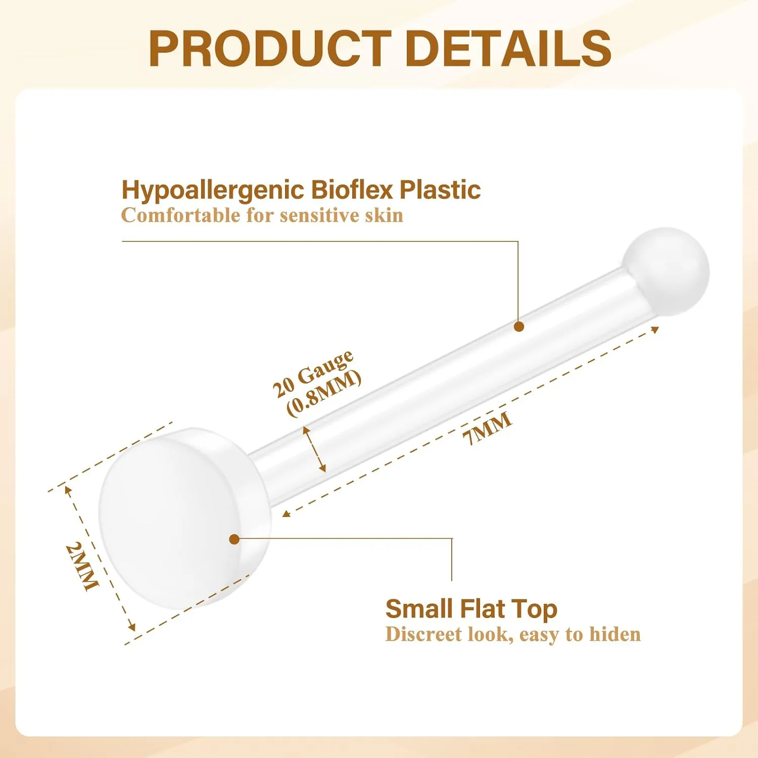 18-28Pcs Clear Nose Studs 20G Plastic Nose Rings for Surgery Bioflex Nose Piercing Retainer Invisible nose stud for Work Hypoallergenic Septum Lip Eyebrow Tongue Earrings Body Piercings Jewelry for Women Men