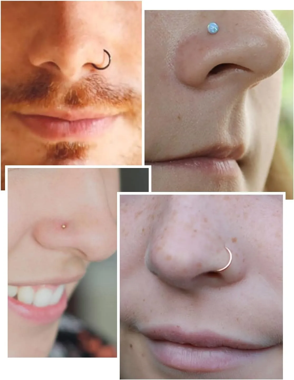 18G 20G 22G Nose Ring Studs Surgical Steel L Shaped Nose Studs Nose Rings Hoop Diamond Heart Cute Hypoallergenic Nostril Piercing Jewelry Silver Rose Gold Black Rainbow Nose Jewelry