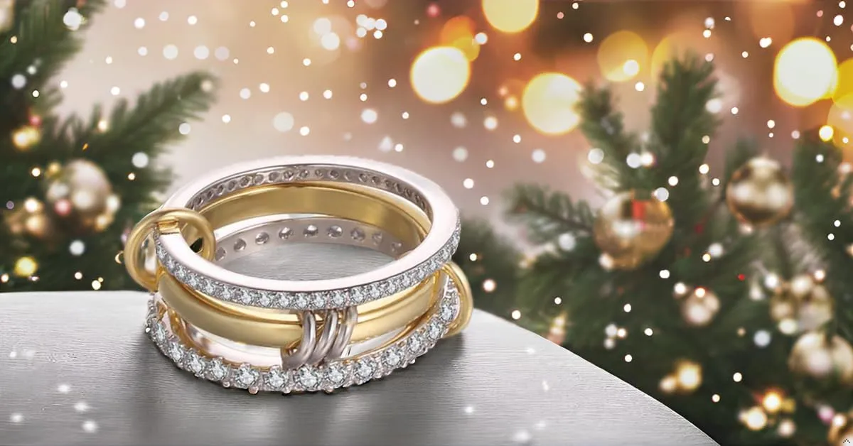 18K Gold Plated Stackable Rings for Women Cubic Zirconia Ring Promise Rings Set Dainty Bands Jewelry for Christmas Valentine's Day