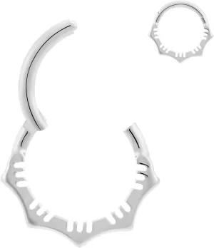 1Pcs 16G Titanium Nose Rings Silver Flower Hinged Septum Ring 16 Gauge 7mm 8mm 10mm Daith Hoop Earring Stacked Septum Rook Clicker Piercing