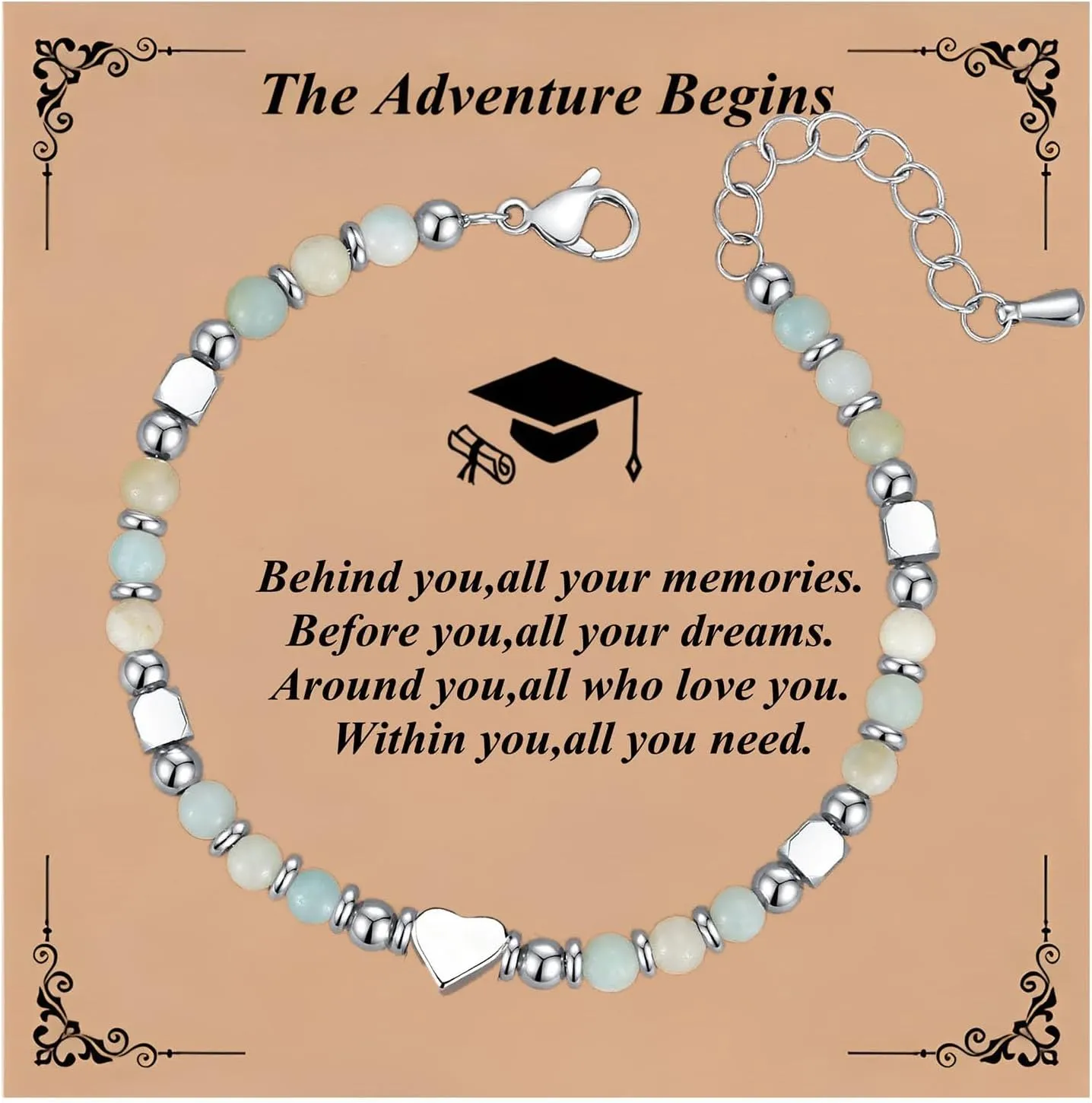 2025 Graduation Gifts for Her,Heart Charm Bracelets for Her,Personalized Graduation Bracelets for College/High School/Masters Degree/Nursing/8th Grade/Middle School/5th Grade