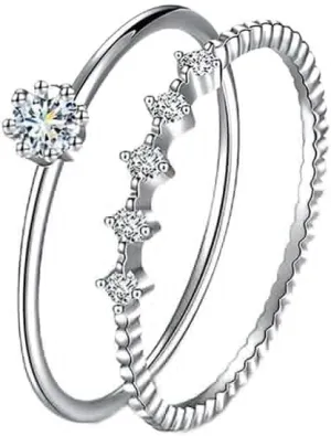 2CT Sterling Silver Bridal Ring Set - Princess Cut CZ Engagement & Wedding Band for Women, Elegant Cubic Zirconia Promise Rings, Matching Marriage Jewelry Set (Petite Comfort Fit, Gift Ready) 7