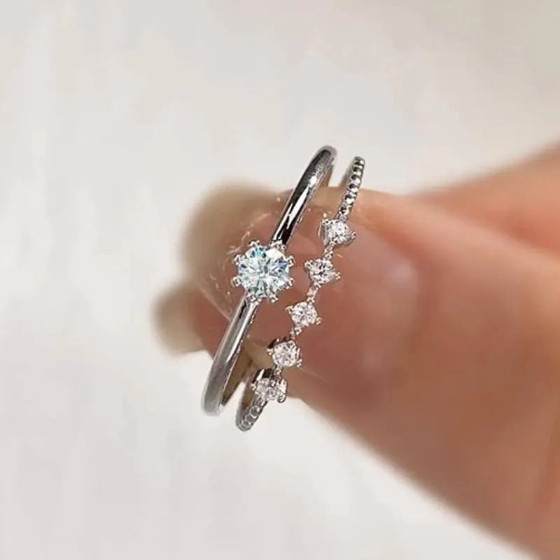 2CT Sterling Silver Bridal Ring Set - Princess Cut CZ Engagement & Wedding Band for Women, Elegant Cubic Zirconia Promise Rings, Matching Marriage Jewelry Set (Petite Comfort Fit, Gift Ready) 7