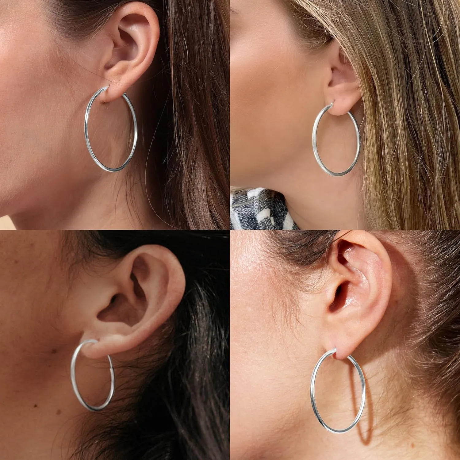 2mm Thin Gold Hoop Earrings 14k Gold Plated Large Big Hoops for Women Lightweight Hoop Earrings Jewelry for Women Trendy 40/50/60/70mm