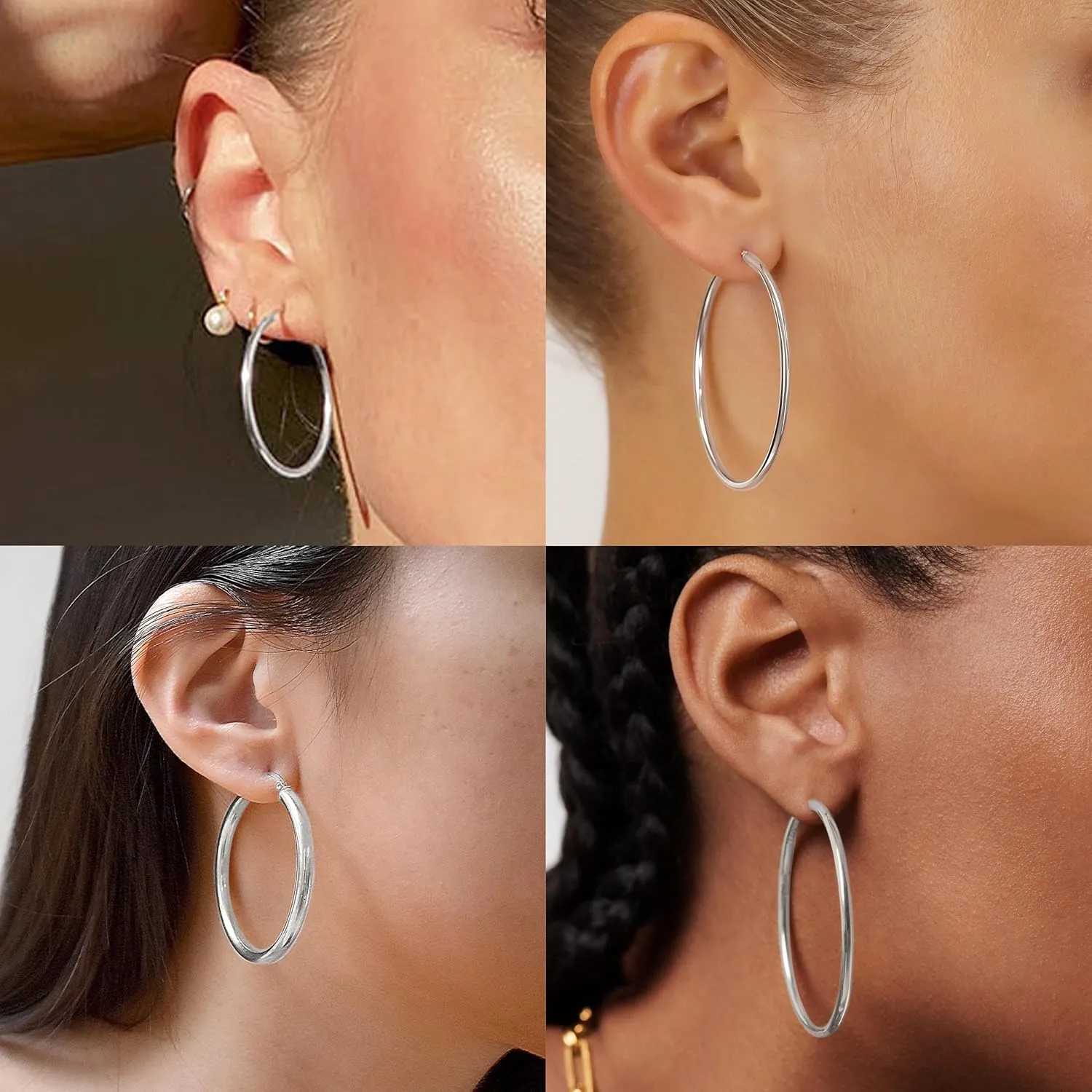 2mm Thin Gold Hoop Earrings 14k Gold Plated Large Big Hoops for Women Lightweight Hoop Earrings Jewelry for Women Trendy 40/50/60/70mm