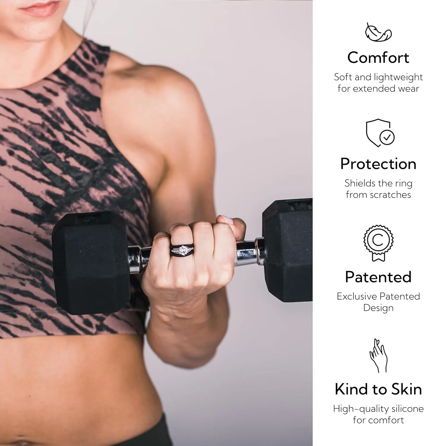 2PCS Ring Protectors for Working Out - Wedding Band Cover - Silicone Ring Guard by RINFIT - Set of two: 4mm & 9mm - Patented Design