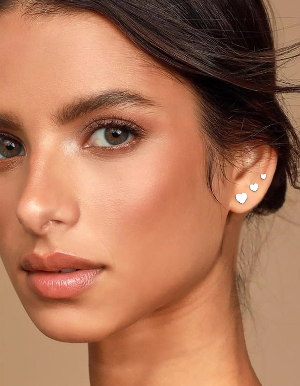 3 Pairs 14K Gold Stud Earring Sets for Women Dainty 925 Sterling Silver Earrings for Multiple Piercing Tiny Cartilage Tragus Cute Trendy Post Earrings Stacks Jewelry Gifts