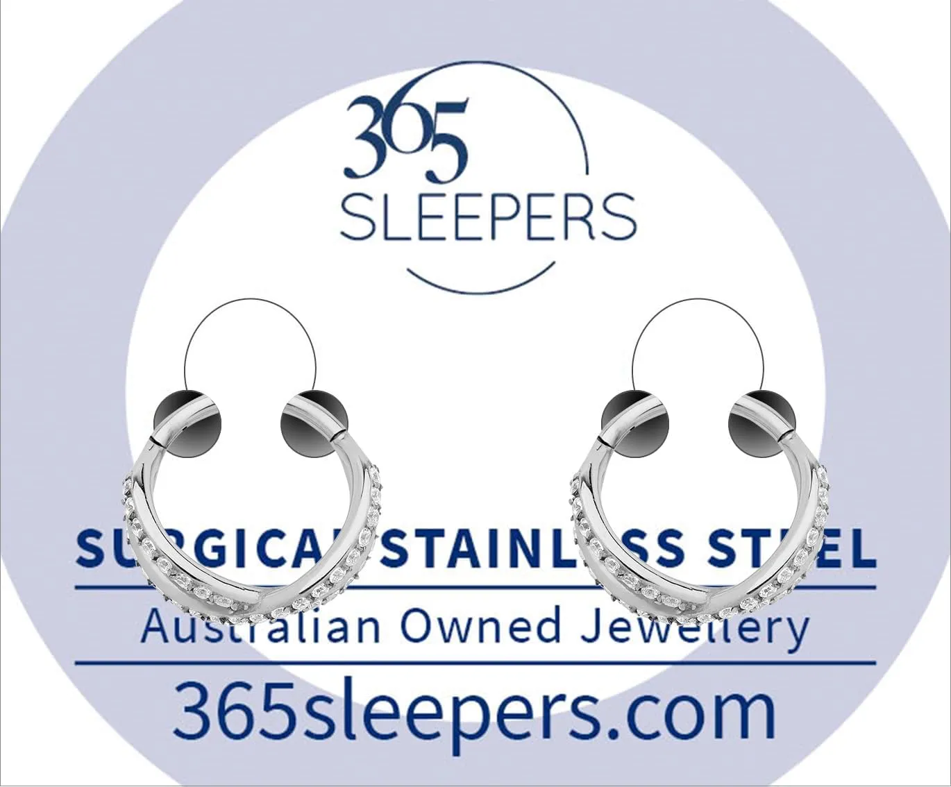 365 Sleepers 316L Surgical Steel Hypoallergenic 16G Double Twist Gem Septum Jewelry Hinged Segment Ring Body Piercing Hoop Lip Rings Helix Cartilage Rook Sleeper Earrings 8mm  10mm
