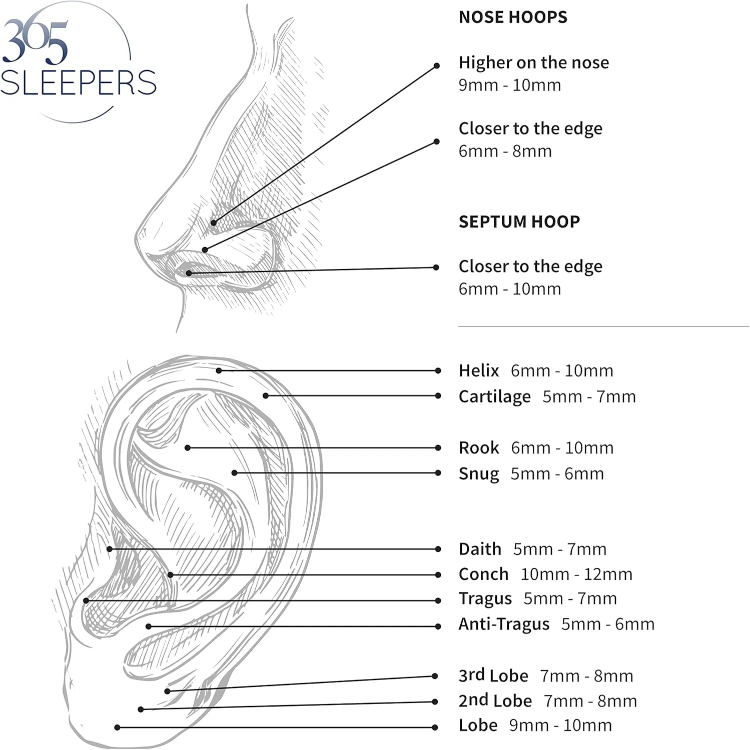 365 Sleepers 316L Surgical Steel Hypoallergenic 16G Love Heart Gem Septum Jewelry Hinged Segment Ring Body Piercing Hoop Lip Rings Helix Cartilage Rook Sleeper Earrings 8mm  10mm