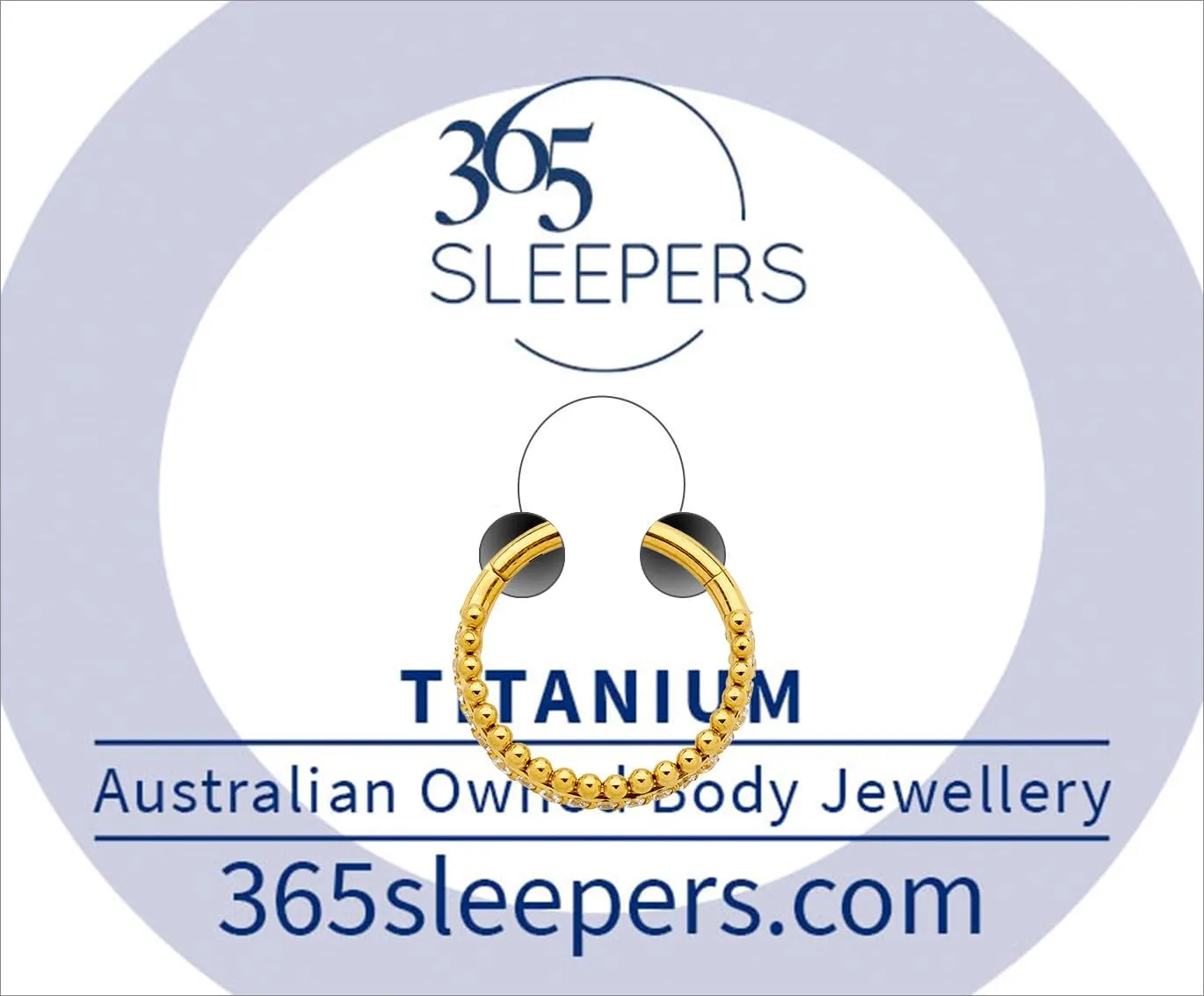 365 Sleepers Titanium Implant Grade 16G Triple Row Gem Septum Jewelry Hinged Segment Ring Body Piercing Hoop Lip Rings Helix Cartilage Rook Sleeper Earrings 8mm  10mm