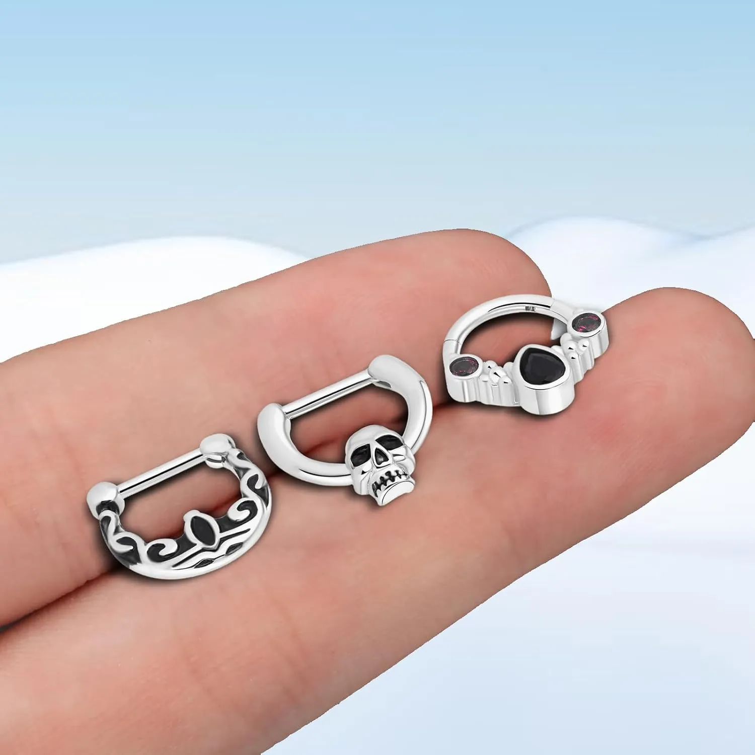 3pcs 16G gold Septum nose Rings for women man 8mm Stainless Steel hypoallergenic Helix Daith Earrings Jewelry and nsoe Rings Piercing Jewelry