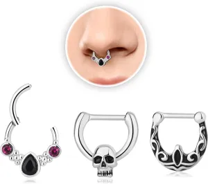 3pcs 16G gold Septum nose Rings for women man 8mm Stainless Steel hypoallergenic Helix Daith Earrings Jewelry and nsoe Rings Piercing Jewelry