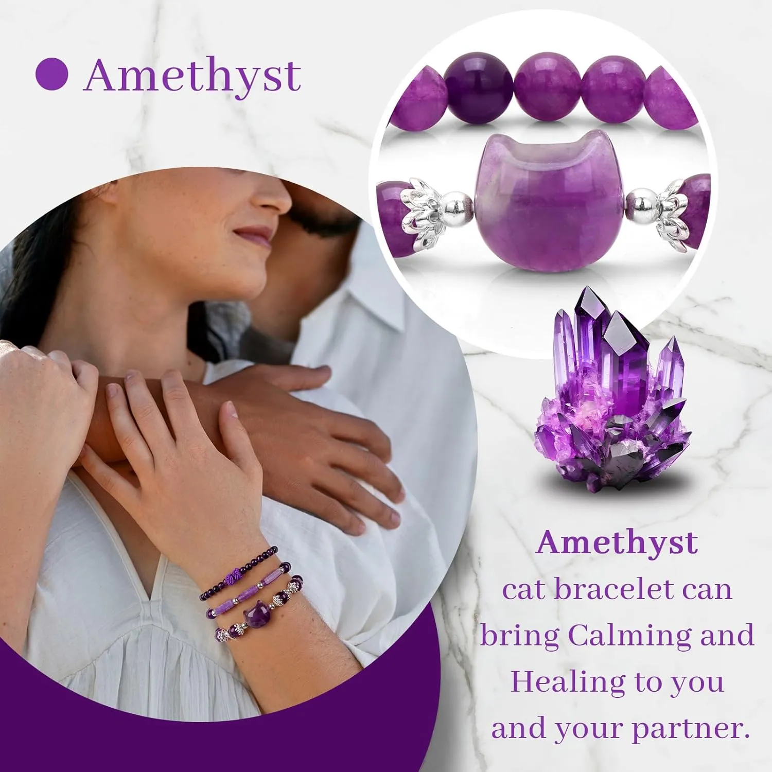3Pcs Money Attraction Cat Bracelet - Black Obsidian Women Bracelets -Wealth Prosperity Abundance Stone Bead Bracelet,Crystal Spiritual Cute Protection Stretch Bracelet,Good Luck Feng Shui Bracelets For Women Gifts