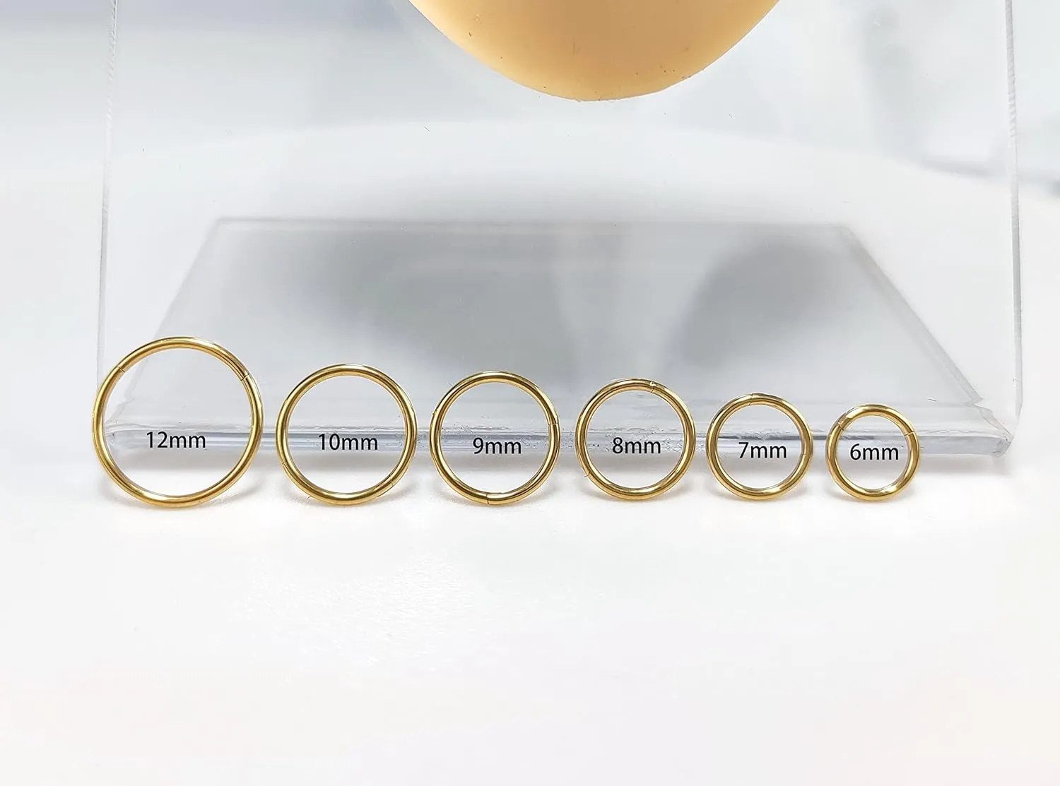 4Pcs 16G 18G 20G Surgical Steel Nose Rings Hoops Hinged Clicker Septum Ring lip ring Cartilage Hoop Gold Silver Rose Gold Black 6mm 7mm 8mm 9mm10mm 12mm Hypoallergenic Body Piercing jewelry for Women Men