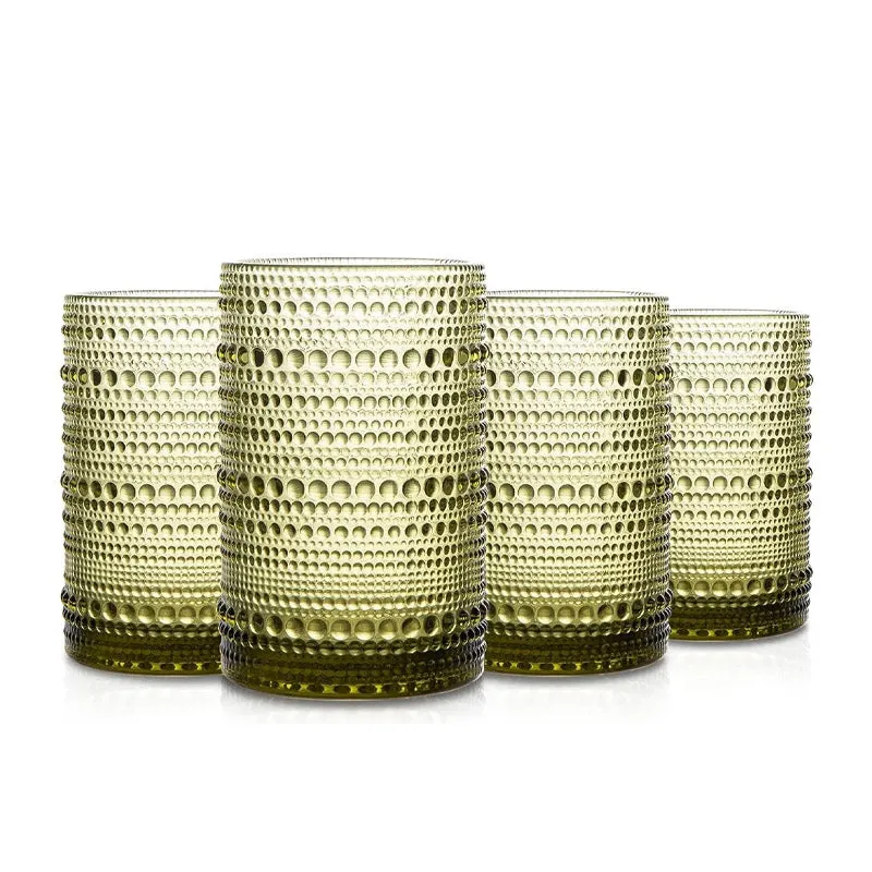 4PCS Retro Bead Drinking Glass Set