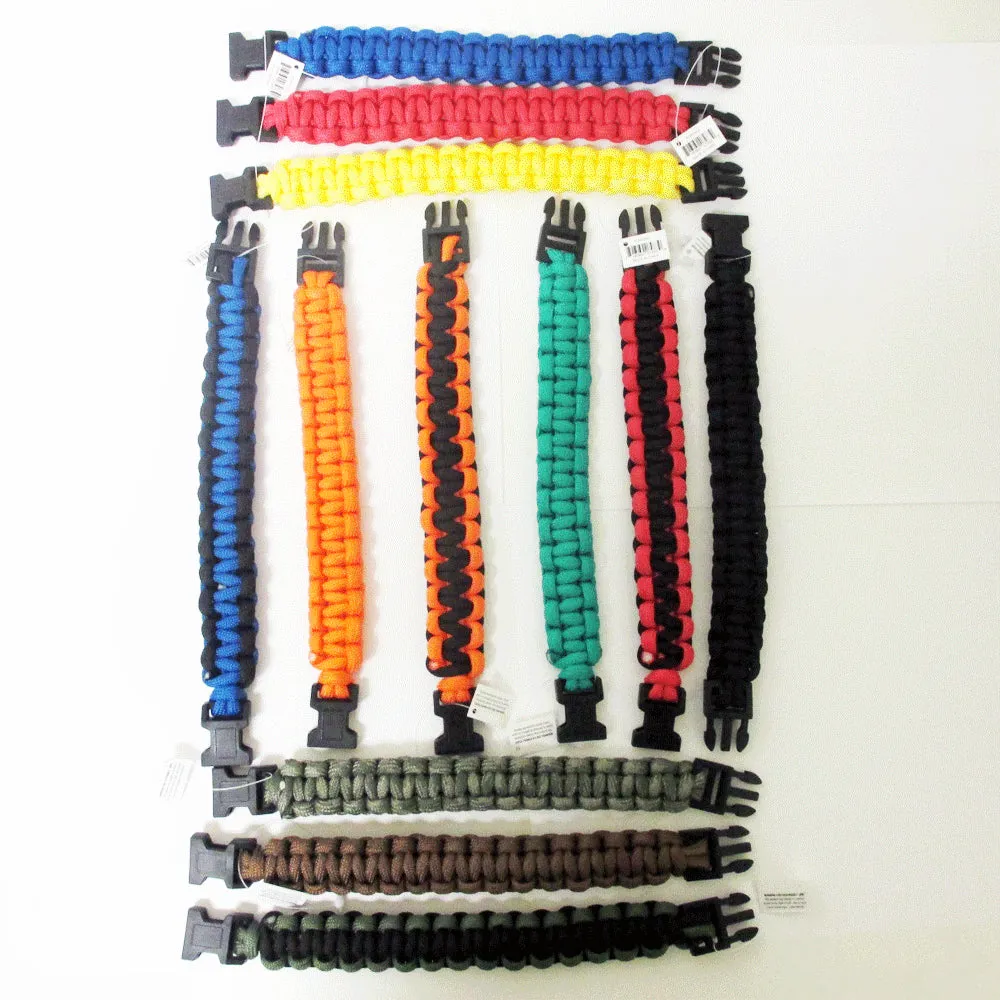 5 Pc Wrist Bracelet Paracord 550 Cord Survival Slip Slide Rope Band Camping Gear