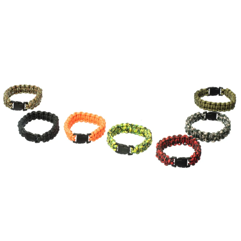 5 Pc Wrist Bracelet Paracord 550 Cord Survival Slip Slide Rope Band Camping Gear