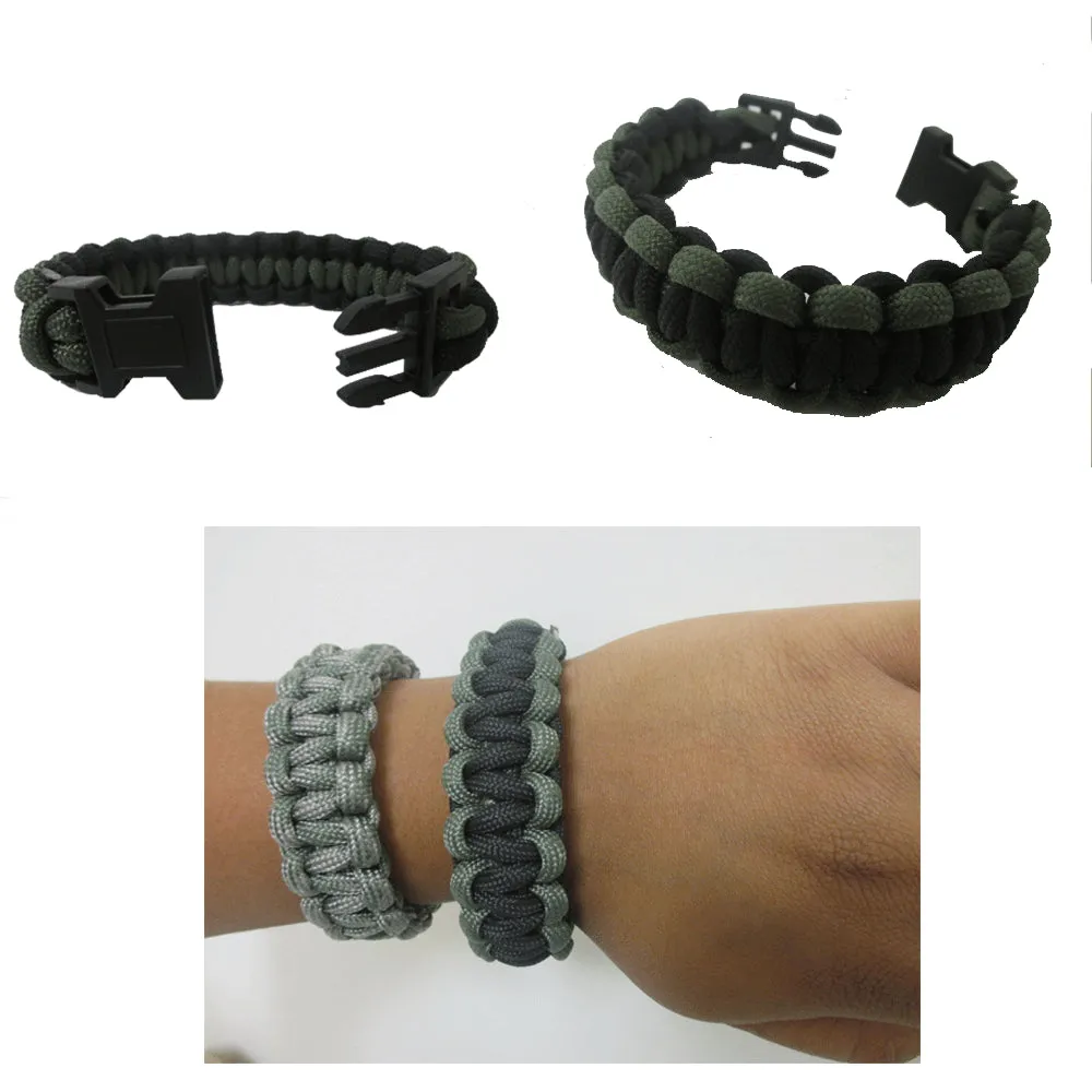 5 Pc Wrist Bracelet Paracord 550 Cord Survival Slip Slide Rope Band Camping Gear
