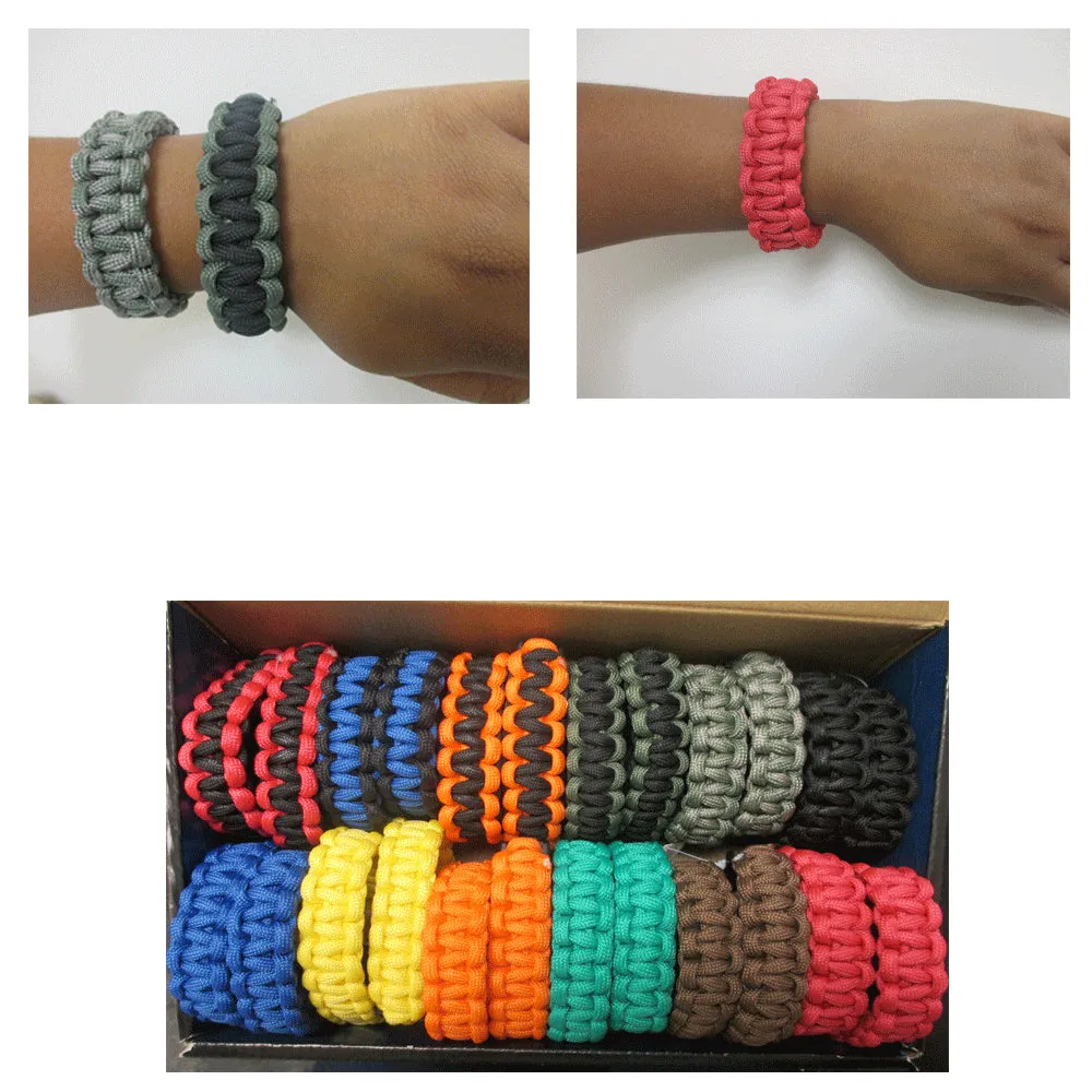5 Pc Wrist Bracelet Paracord 550 Cord Survival Slip Slide Rope Band Camping Gear
