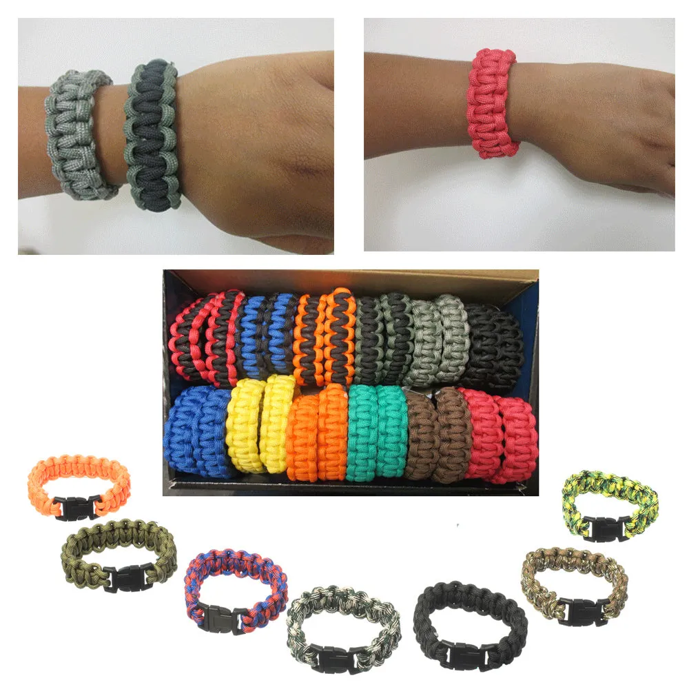 5 Pc Wrist Bracelet Paracord 550 Cord Survival Slip Slide Rope Band Camping Gear