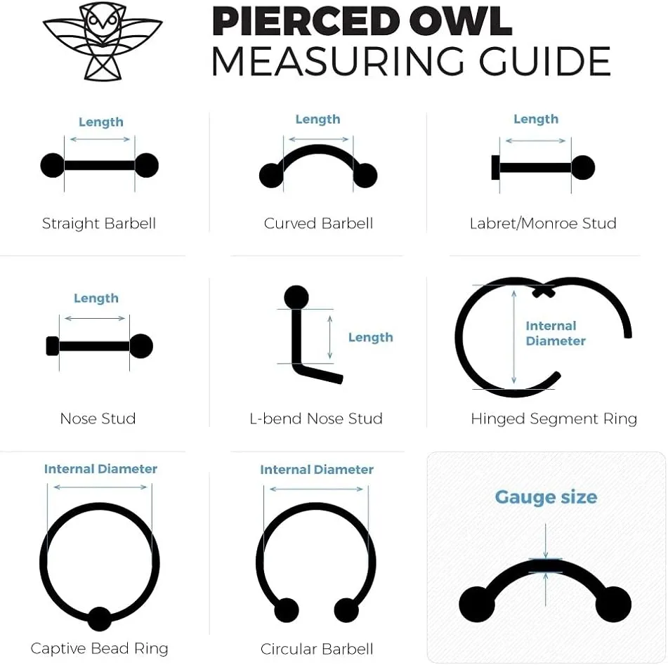 6-00GA Stainless Steel Large Gauge Basic Septum Pincher Rings with 2 Black O-Rings
