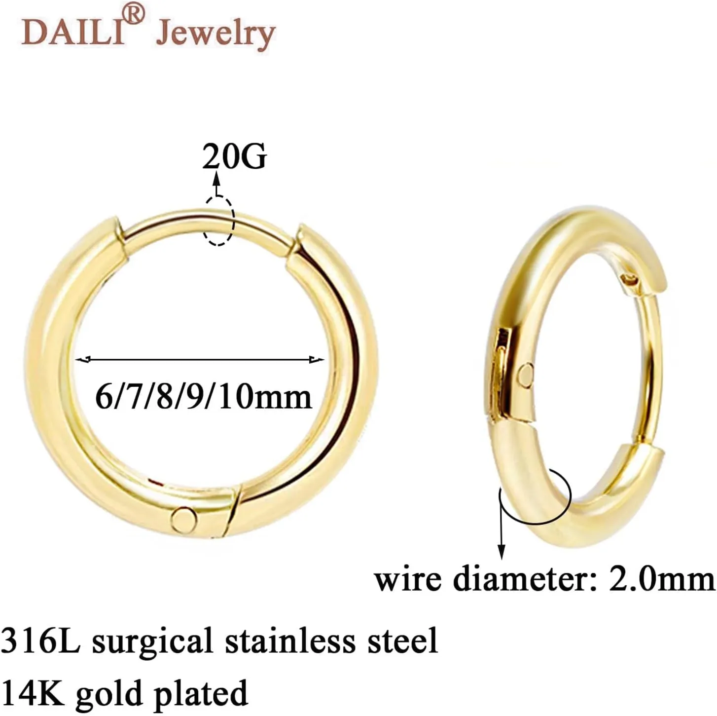 6 Pairs Women Earring Sets for Multiple Piercing,14K Gold Plated Dainty Small Hoop Huggie Earrings, Lightweight Cartilage Earrings,Silver Tiny Stud Earrings CZ Flat Back Earrings for Helix Hypoallergenic