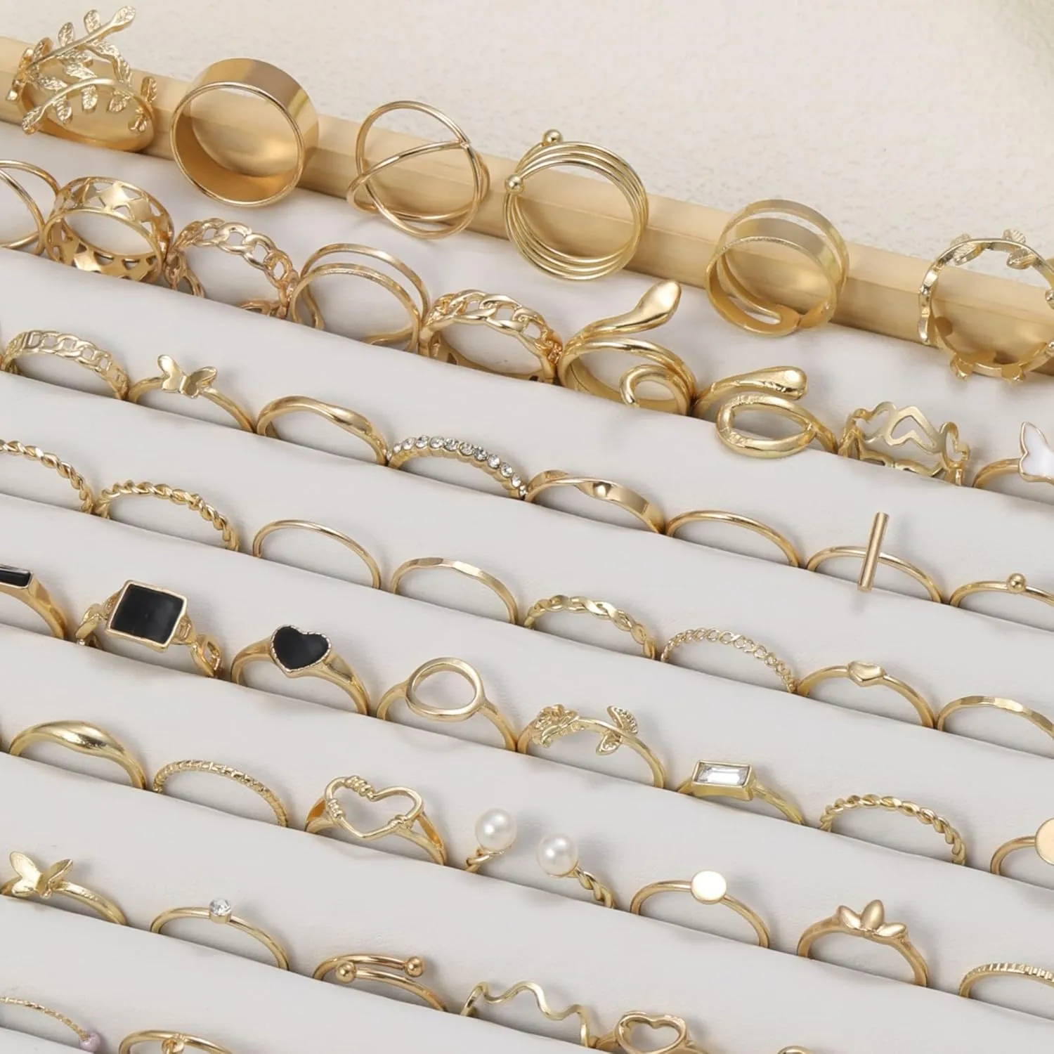 73 Pcs Gold Knuckle Rings for Women, 14K Gold Stackable Chunky Rings Pack, That Don't Tarnish Gold Rings, Vintage Boho Heart Butterfly Ring Jewelry Set