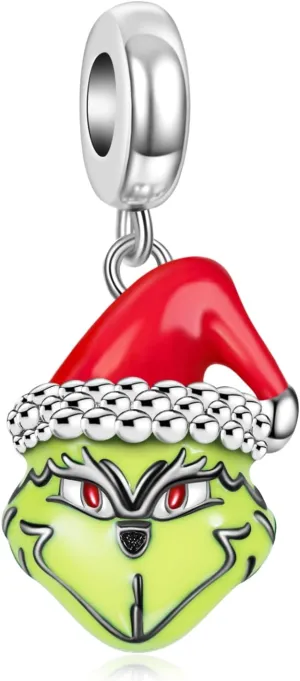 925 Sterling Silver Charms for Bracelets, Deer Snowflake Reindeer Santa Hat 2024 Christmas Tree Skull Bead Pendant Winter Halloween Christmas Jewelry Gifts for Women Friends