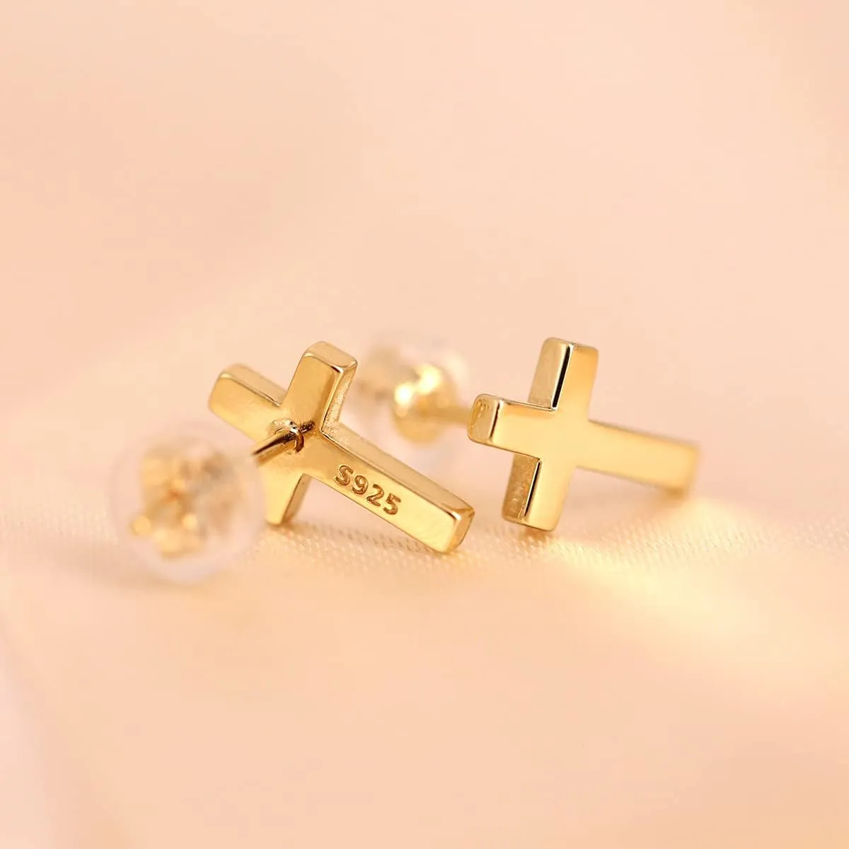 925 Sterling Silver Cross Stud Earrings Fashion Earrings Cross Earrings