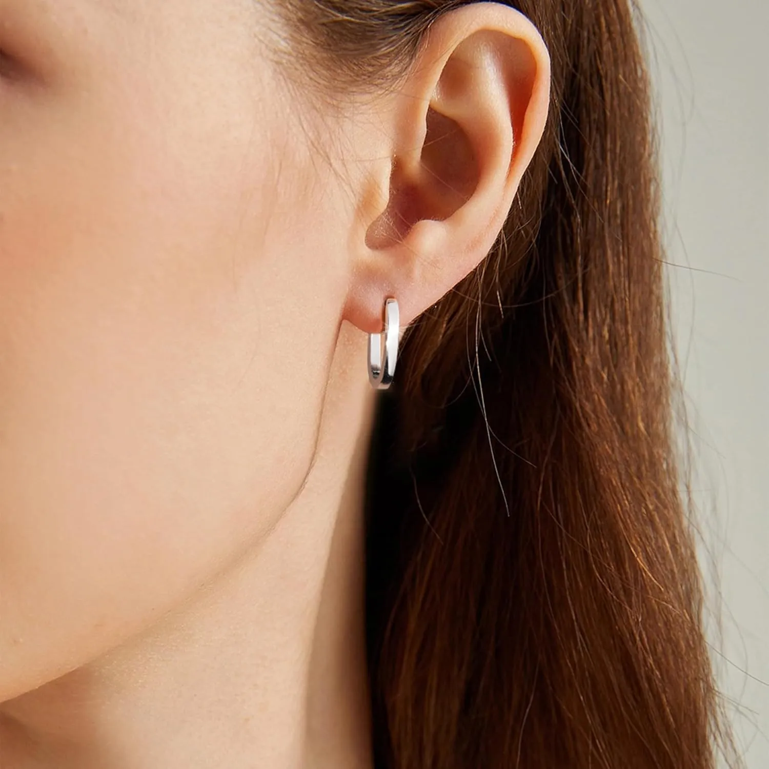 925 Sterling Silver Earrings Small Chunky Silver Earrings for Women Trendy 14K Gold Plated Hypoallergenic Cute Thick Huggie Hoops Earing Jewelry for Women Gifts