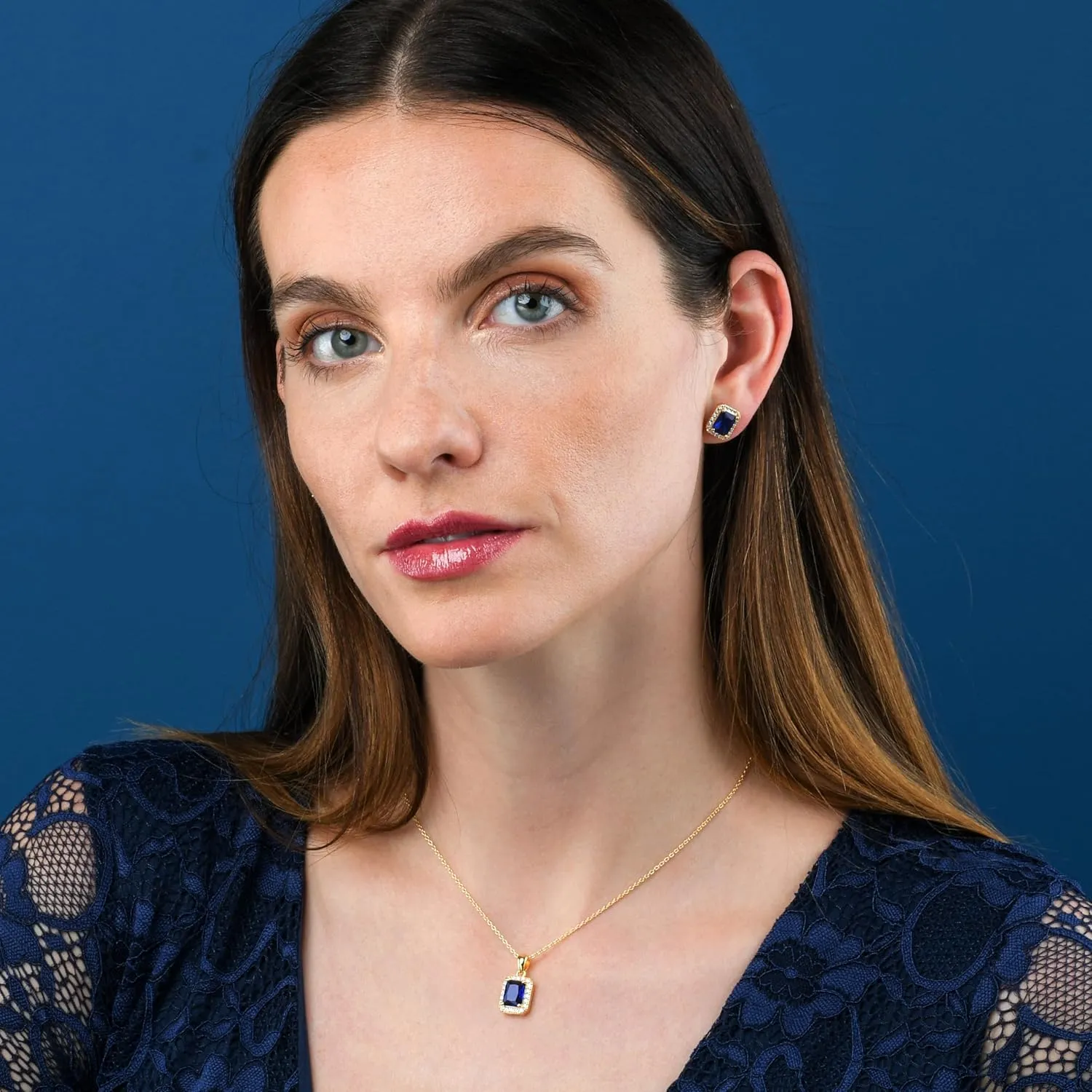 925 Sterling Silver Emerald Cut Stud Earrings for Women with White, Green, Blue, or Red Cubic Zirconia Stones, Emerald Cut Silver or Gold Earrings, Jewelry for Women with a Gift Box