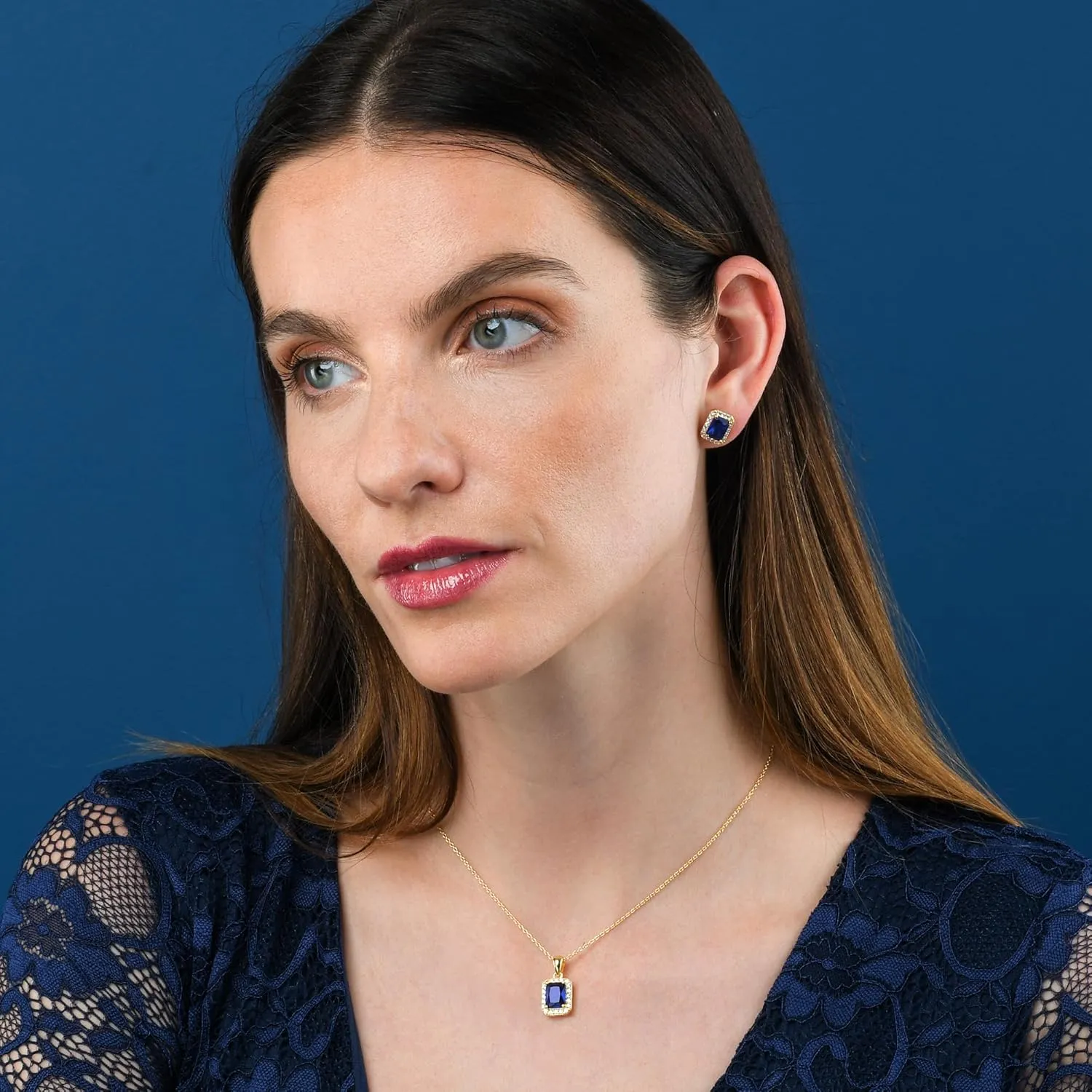 925 Sterling Silver Emerald Cut Stud Earrings for Women with White, Green, Blue, or Red Cubic Zirconia Stones, Emerald Cut Silver or Gold Earrings, Jewelry for Women with a Gift Box