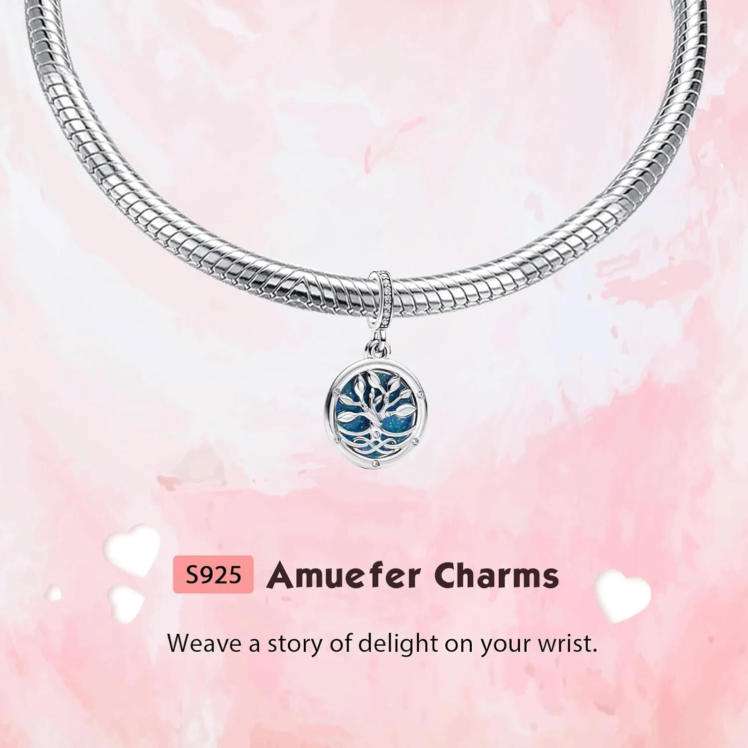 925 Sterling Silver Love Friendship Charms Infinity Pendant Friendship Splittable Heart, Couples, Hot Air Balloon, Robot Lock, Compass, Tree Double Dangle Valentine's Day Christmas For Women Friends