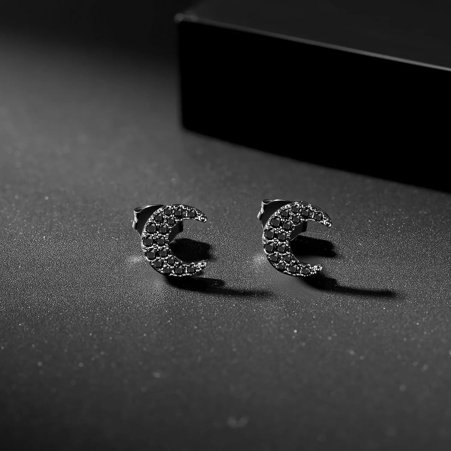 925 Sterling Silver Post Cubic Zirconia Celestial Moon and Star Stud Earrings | Dainty Earrings for Women