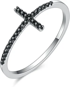 925 Sterling Silver Ring Faith Hope Love Open Statement Rings Jewelry Birthday for Women Teens Sizes 6-8 (Size : Size5)