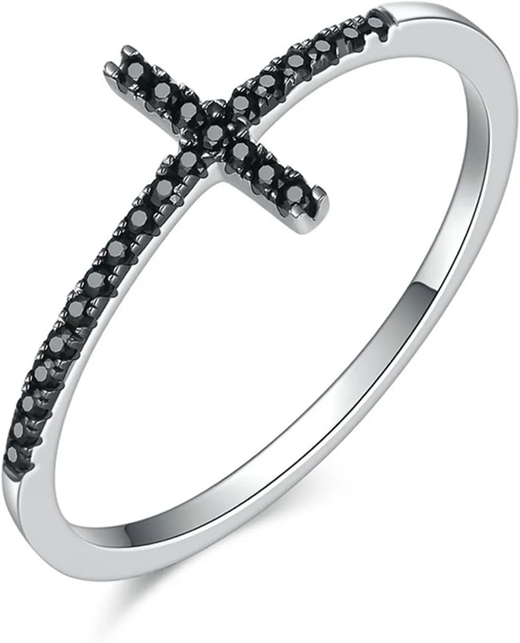 925 Sterling Silver Ring Faith Hope Love Open Statement Rings Jewelry Birthday for Women Teens Sizes 6-8 (Size : Size5)