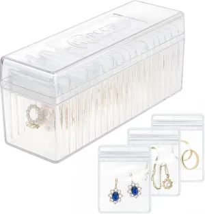 Acrylic Jewelry Box Organizer, Jewelry Organizers And Storage with 20 Portable Anti Tarnish Jewelry bags, Clear Jewelry Organizer Holder for Earrings/Rings/Necklaces Gift for Women Girls (Transparent)