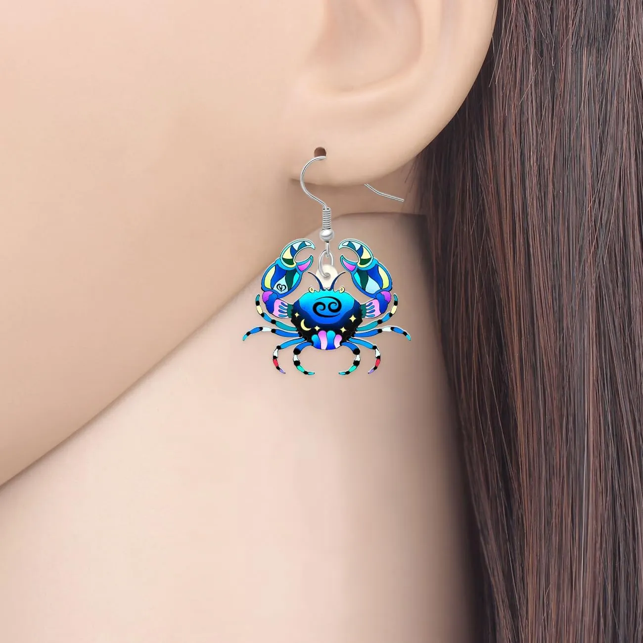 Acrylic Zodiac Sign Earrings Dangle Jewelry Anime Animals 12 Constellation Earrings Gifts for Women Bestie Charms