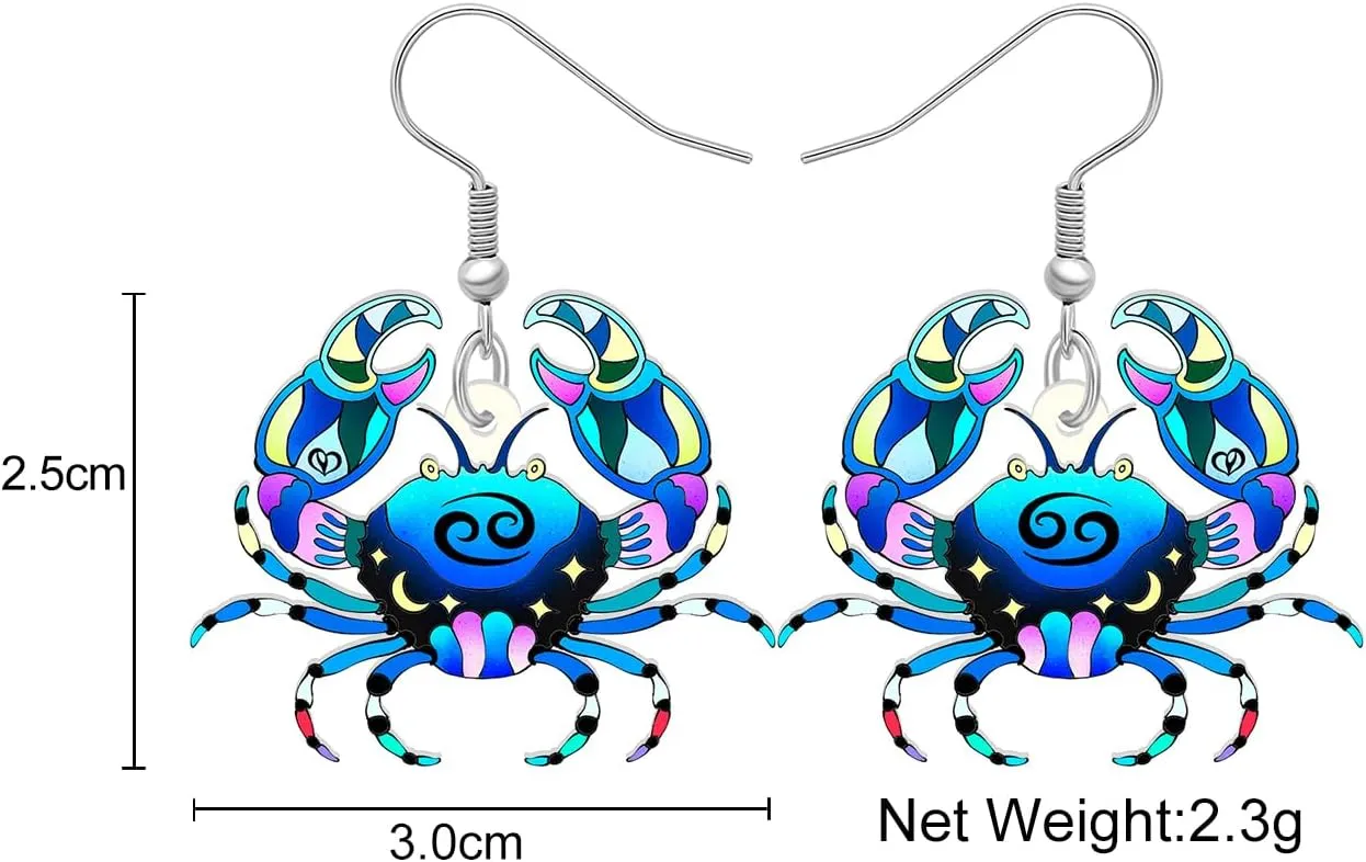 Acrylic Zodiac Sign Earrings Dangle Jewelry Anime Animals 12 Constellation Earrings Gifts for Women Bestie Charms