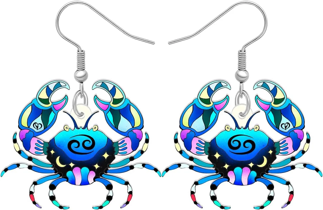 Acrylic Zodiac Sign Earrings Dangle Jewelry Anime Animals 12 Constellation Earrings Gifts for Women Bestie Charms