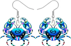 Acrylic Zodiac Sign Earrings Dangle Jewelry Anime Animals 12 Constellation Earrings Gifts for Women Bestie Charms